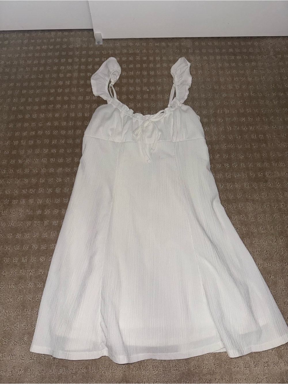 White Ruffle-Strap Sleep Dress